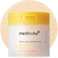 medicube clarifying toner pads with kojic acid, turmeric, and niacinamide for skincare.