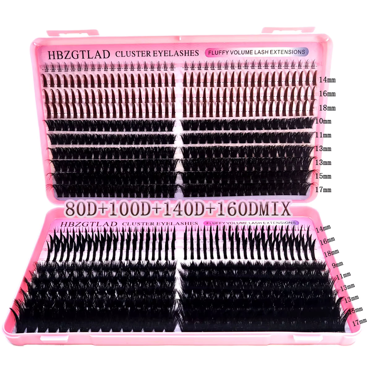 HBZGTLAD fairy manga lash book with 80D-160D cluster lashes, bottom lashes and spike accents for dramatic anime-inspired looks.