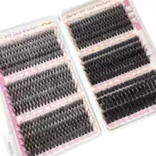 HBZGTLAD 580-piece fluffy volume lash clusters in 30D to 100D styles for natural-looking DIY individual eyelash extensions